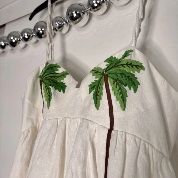 Farm Rio Coconut Tree Embroidered Maxi Dress NEW - Picture 7 of 11